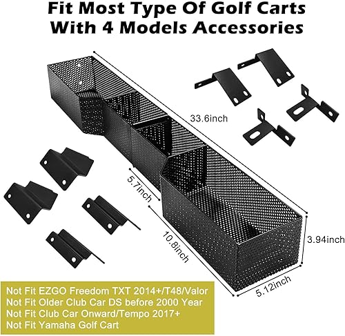 Miniatura 2 de MOSNAI Cesta interior delantera para carrito de golf, organizador de bandeja para EZGO TXT y RXV, Club Car DS & Precedent, carrito de golf de