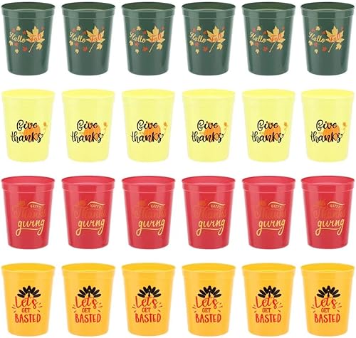 Miniatura 6 de Vasos de fiesta de Acción de Gracias, paquete de 20 vasos de plástico de estadio de 16 onzas, perfectos para cena de Acción de Gracias, fiesta de