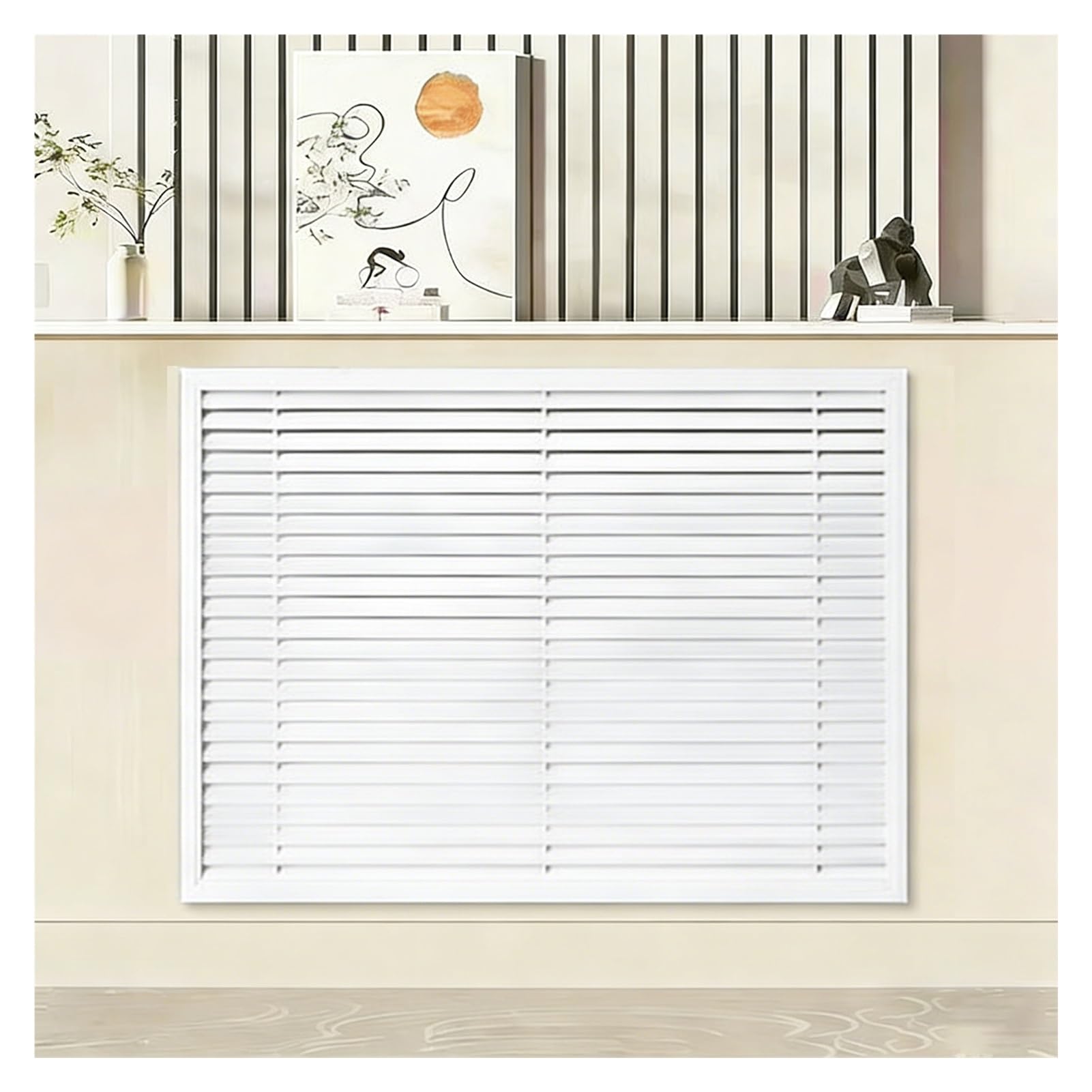 Cubreradiador Vapor Rejilla de Ventilación Aluminio Rayas Horizontales Covers Radiators Comedor Vestíbulo(21.65 x 21.65in/550 x 550mm)
