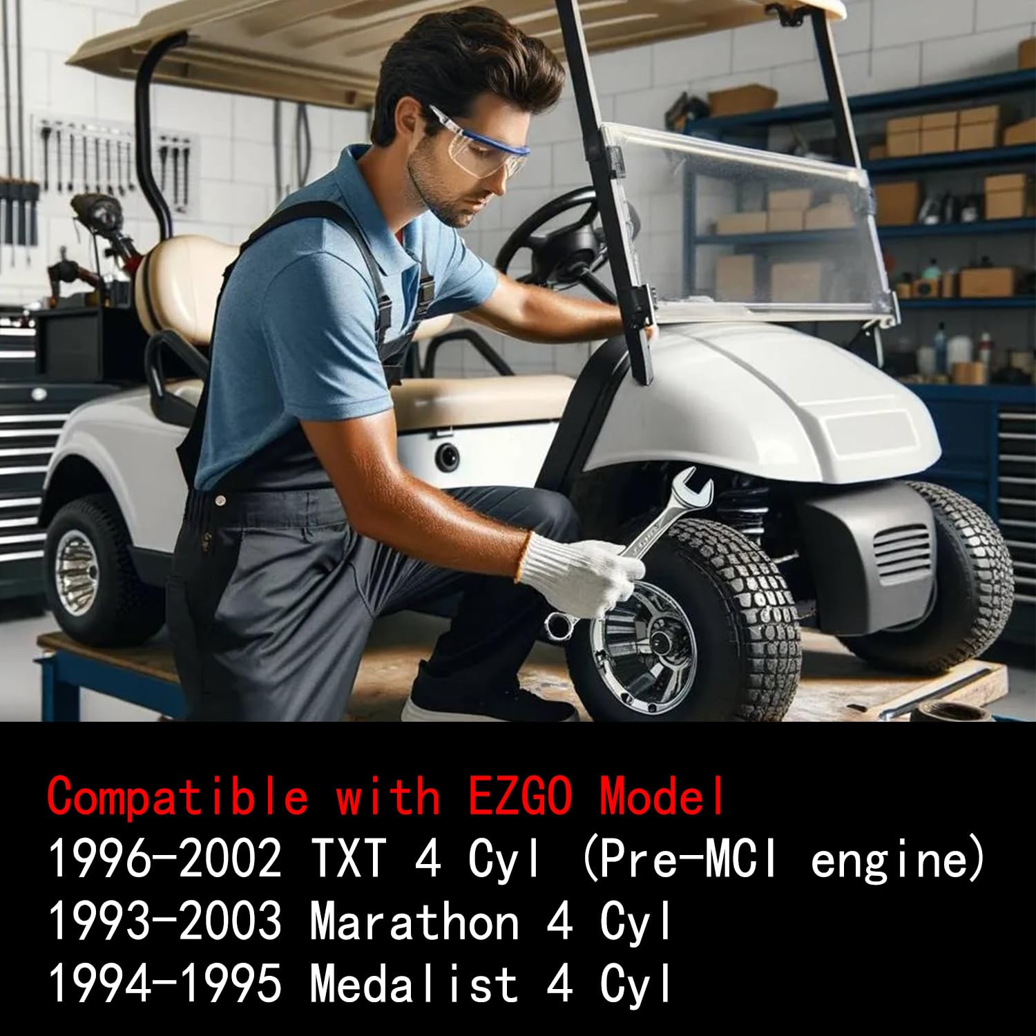 Dual Ignition Coil Pack for EZGO Golf Cart Marathon TXT Medalist 4-Cyl 1993-2003 – Replaces 26652-G01, EPIGC103, ZF-IG-A00114 – Pre-MCI Engine Compatible