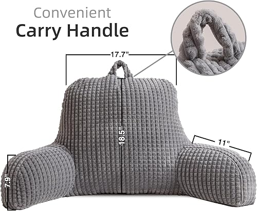 Miniatura 2 de A Nice Night Almohada de lectura para cama de cuña grande para adultos y niños, respaldo con brazos para sentarse en la camasofá para descansar en