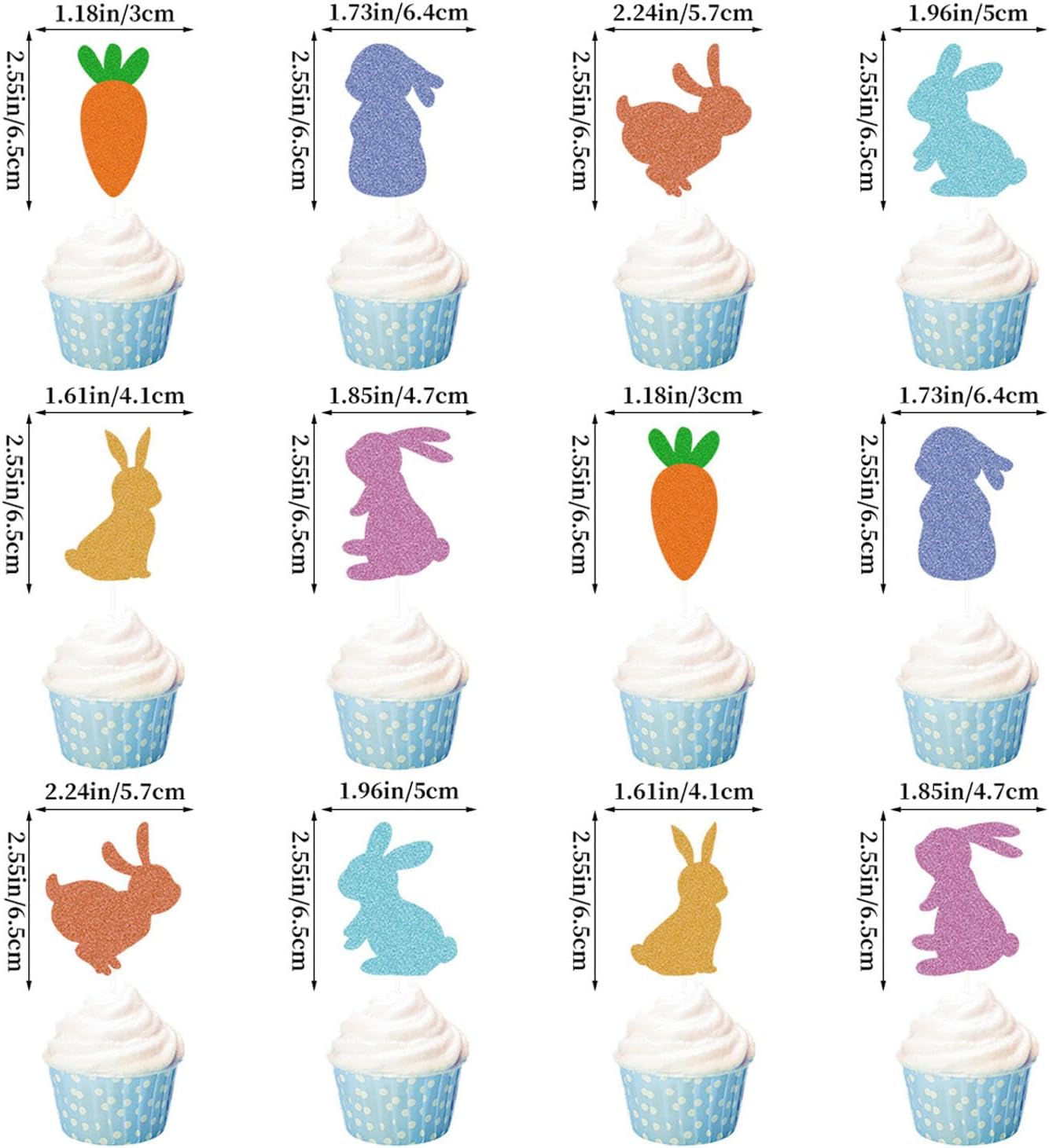 50 Pcs Easter Decorations Indoor Easter Décor, Easter Balloons, Happy Easter Banner, Egg Bunny Cup cake Topper for Home Office School Classroom Easter‘s Day Themed Party Decorations