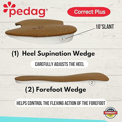 Miniatura 2 de pedag Correct Plus  Cuña alemana de 34 de longitud hecha a mano para sobresupinadores  Plantilla ortopédica de goma superior de cuero curtido