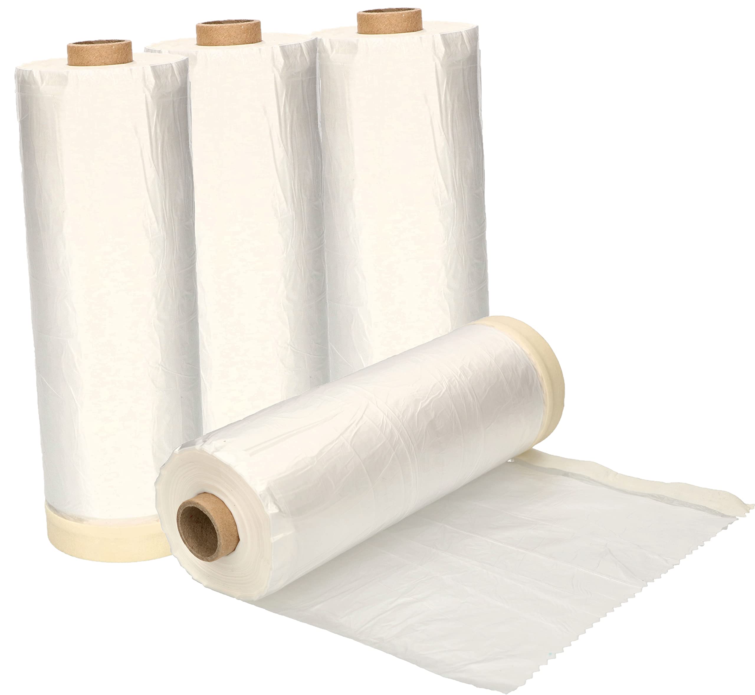 KOTARBAU® Set di 4 pellicole di copertura con nastro adesivo, 195 mm x 33 m, per lavori di pittura e ristrutturazione