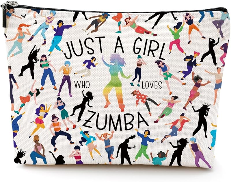 Necessaire de maquiagem NGZS Girl Zumba com zíper, 20,07 x 5,08 x 17,78 cm