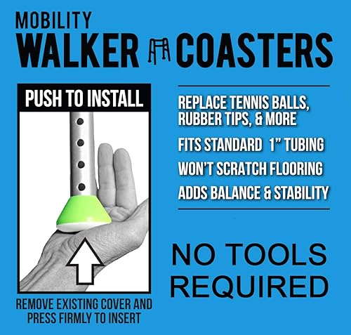 Miniatura 8 de Easy To Use Products Posavasos Walker  Alternativa de pelota de tenis más duradera y duradera  Se desliza fácilmente sobre superficies duras  6