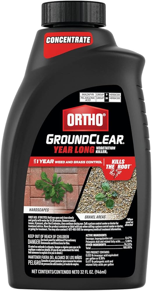 Ortho GroundClear Year Long Vegetation Killer1 - Concentrate, Visible  Results in 3 Hours, Kills Weeds and Grasses to the Root When Used as  Directed, ...