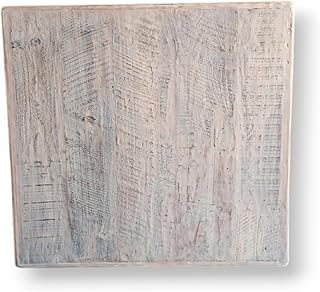 Reclaimed Wood Tabletop, Whitewashed Finish, 1.5 Inch Thick, Restaurant & Home Use (24" x 24")