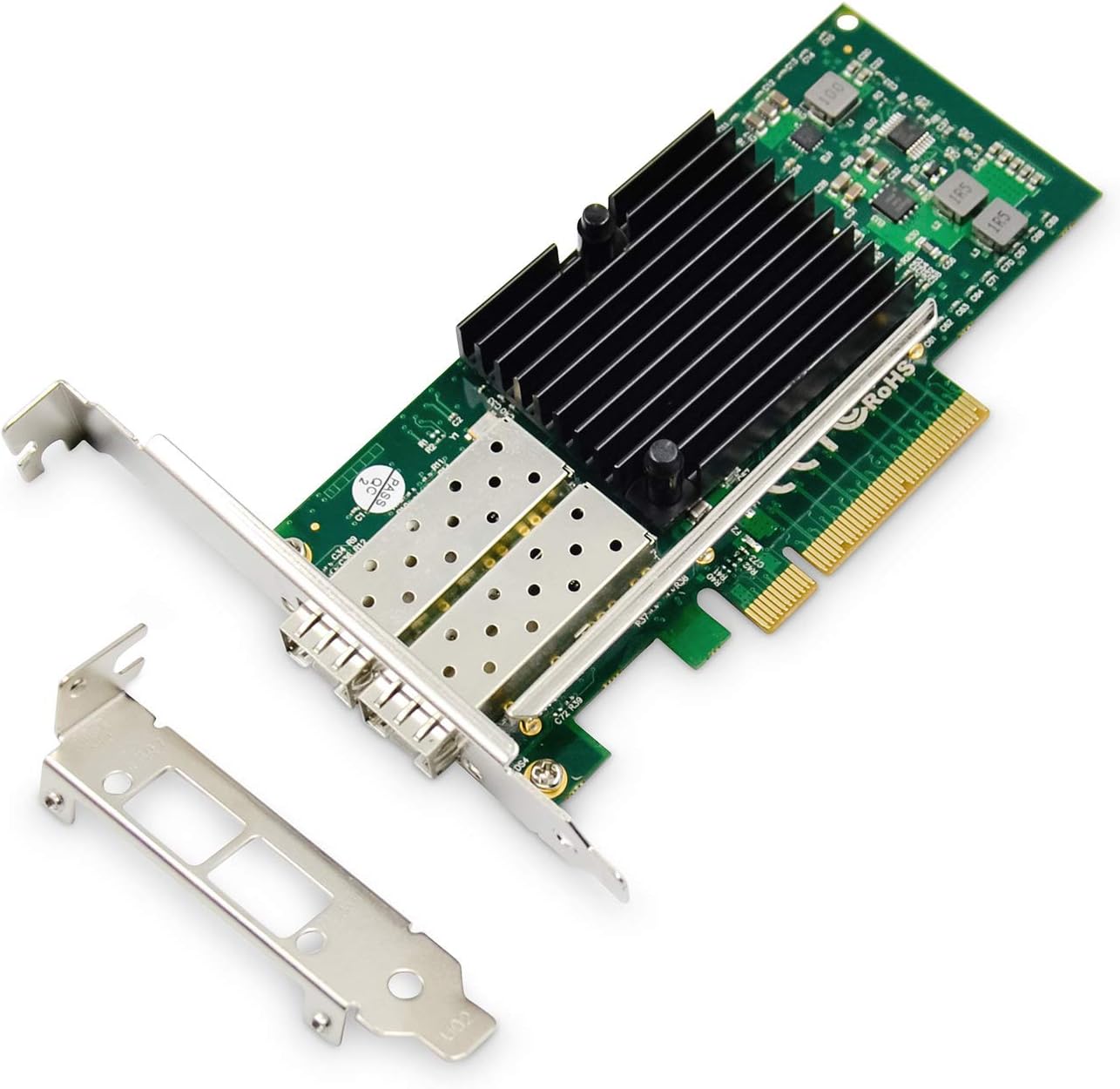DIGITUS IO Card - PCIe - SFP+ Network Card - 2-Port - 10 Gigabit Ethernet - 10Gbps - PCI-Express, grün - Image 3