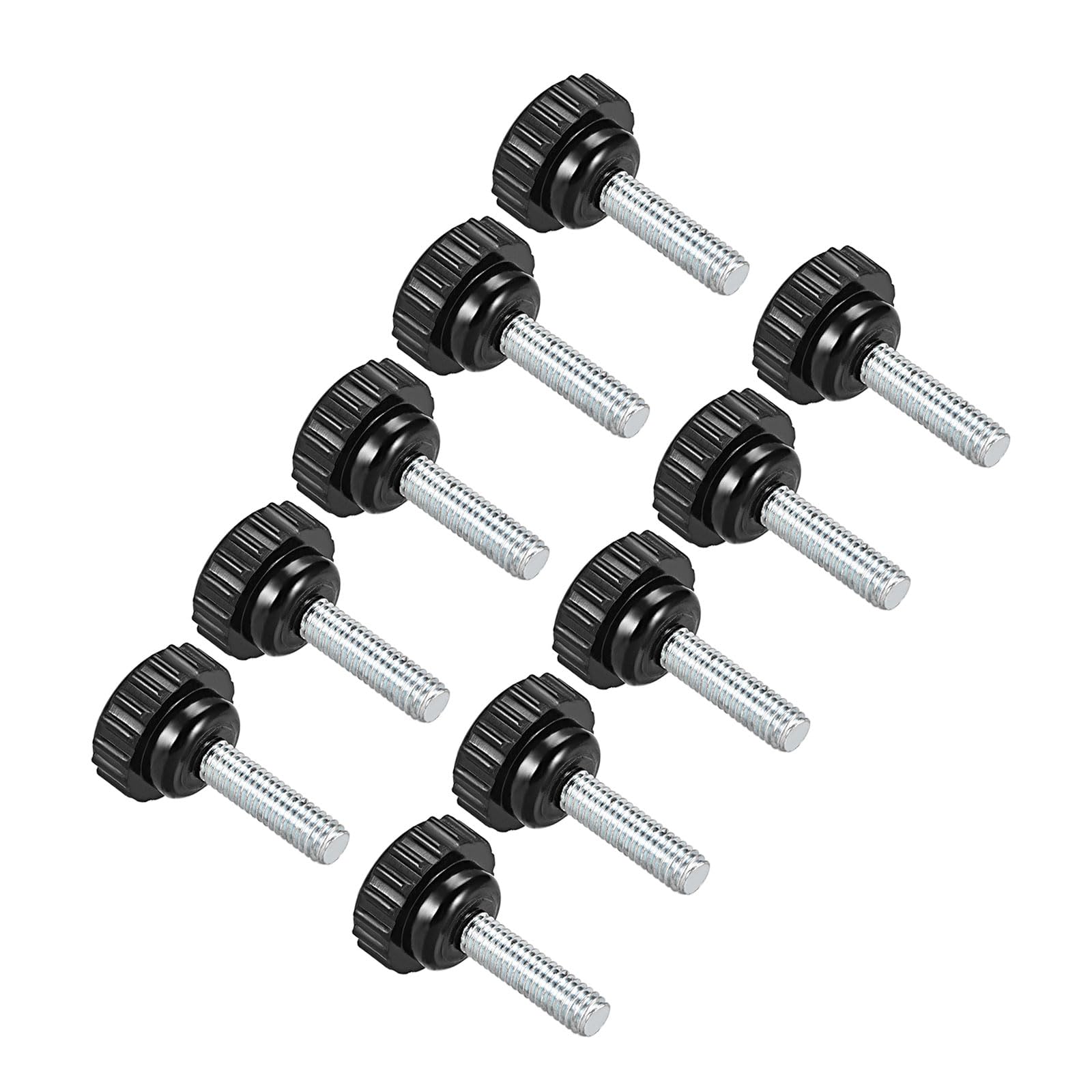 CoCud Knurled Clamping Knobs, M6 x 20mm Male Thread 21mm Head, Thermoset Plastic Thumb Screw Grip Bolt Knobs Black