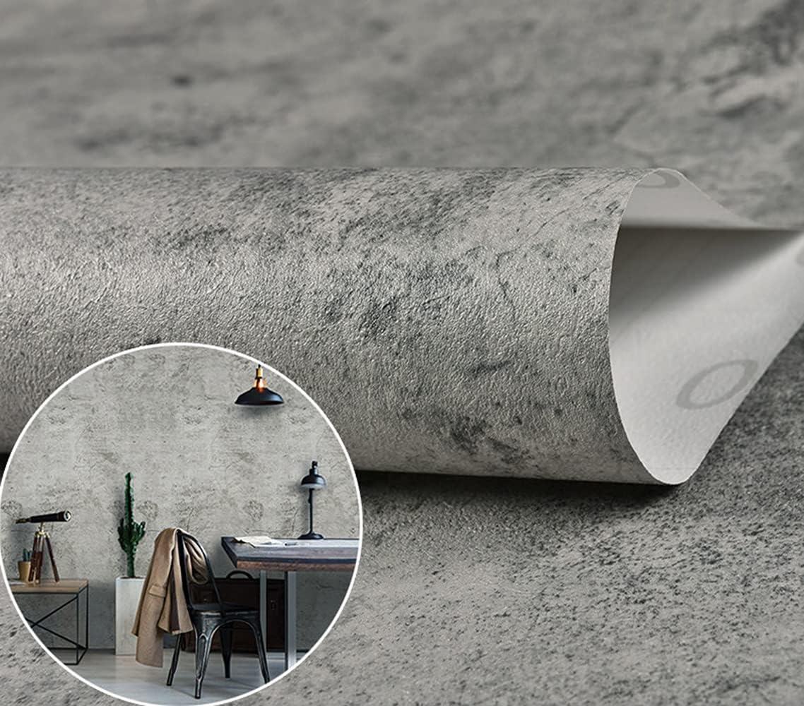 burgeliy Matte Grey Marble Vinyl Wrap Protector Auto Modification Coffee Style Wallpaper 24x356in, Waterproof, Heat-Resistant,Thickened Peel and Stick, Countertops, Cabinets, Self Adhesive Film