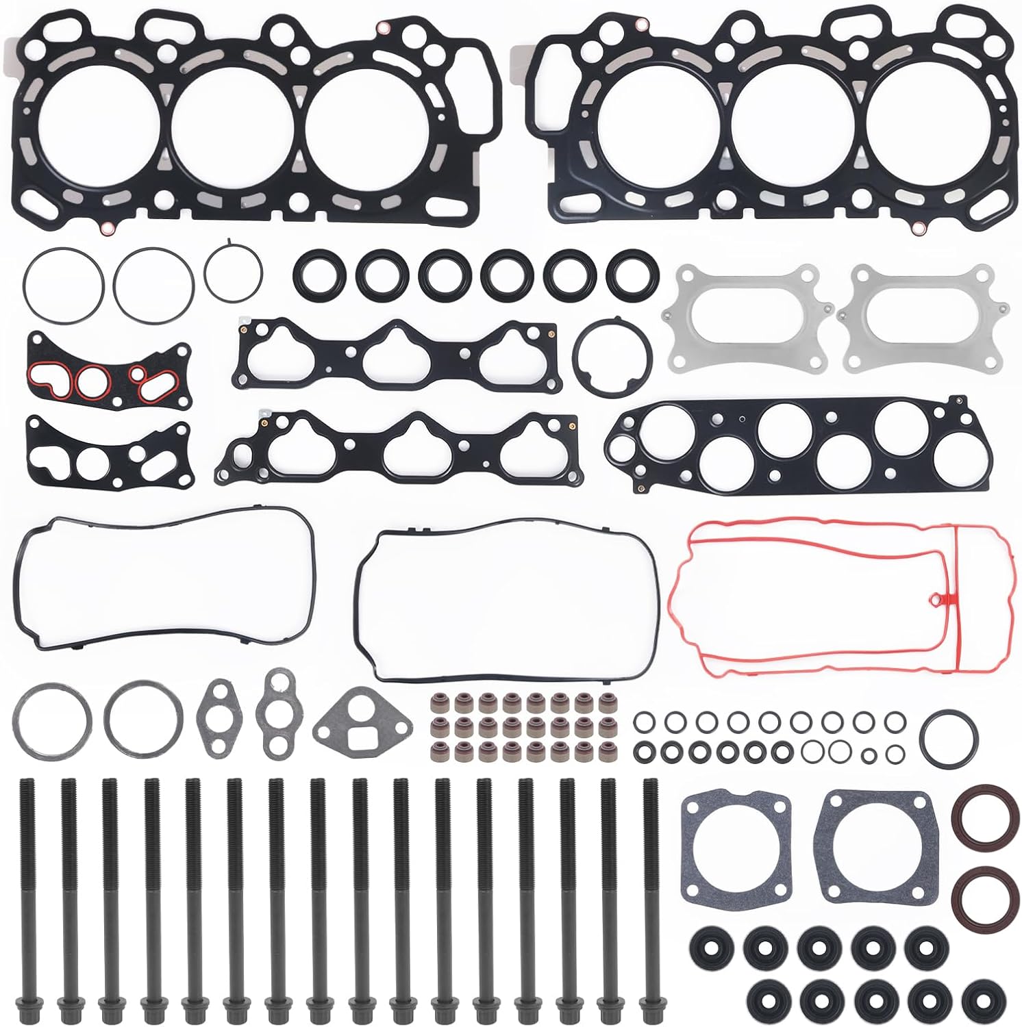 HS26509PT 3.5 Cylinder Head Gasket Set Kit with Bolts, Fits 2008-2017 Honda Accord Odyssey Pilot Ridgeline Crosstour, for 2009-2018 Acura RDX TL TSX 3.5L V6 SOHC