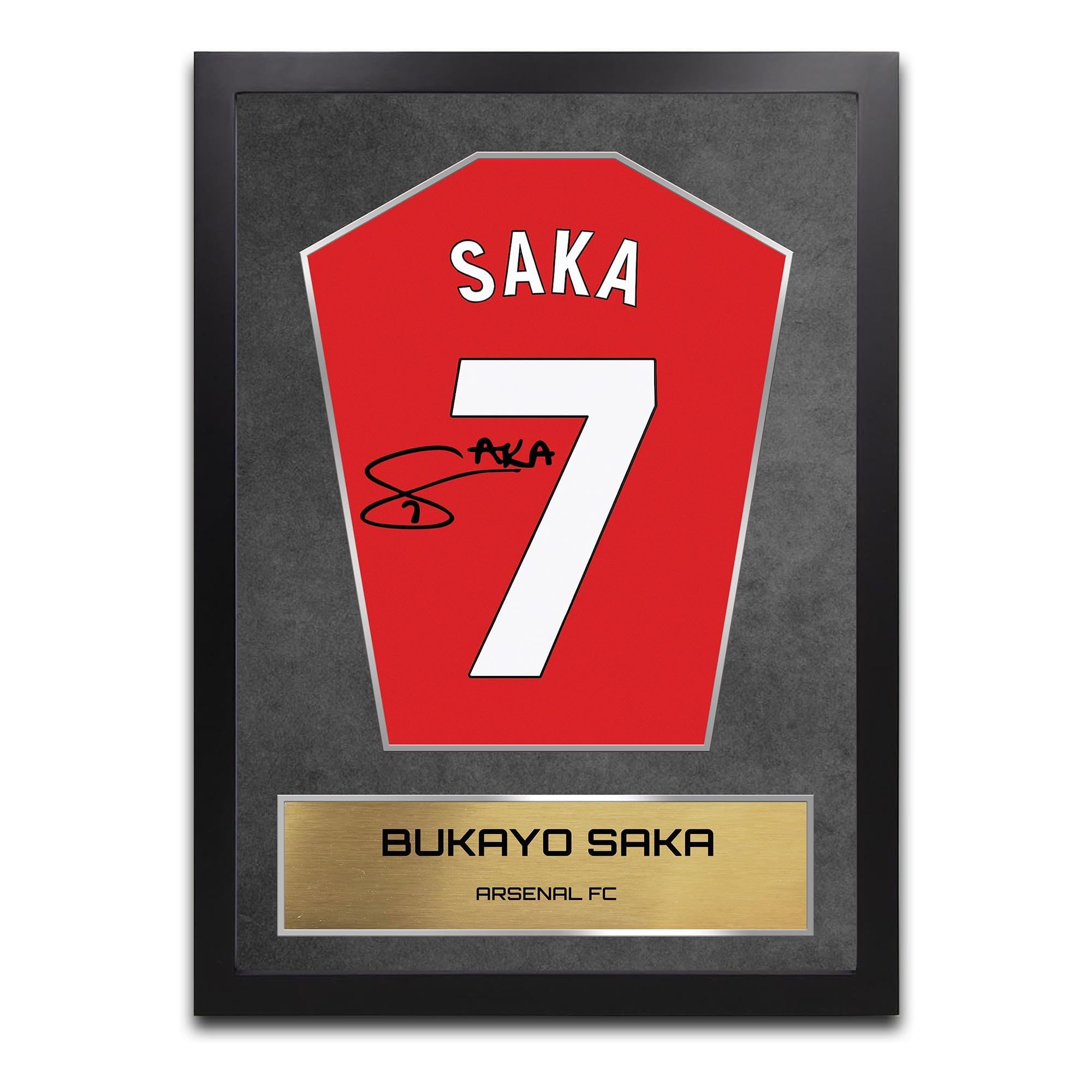 Saka Arsenal Shirt Display Framed - Autograph Print Football Memorabilia A3 Framed