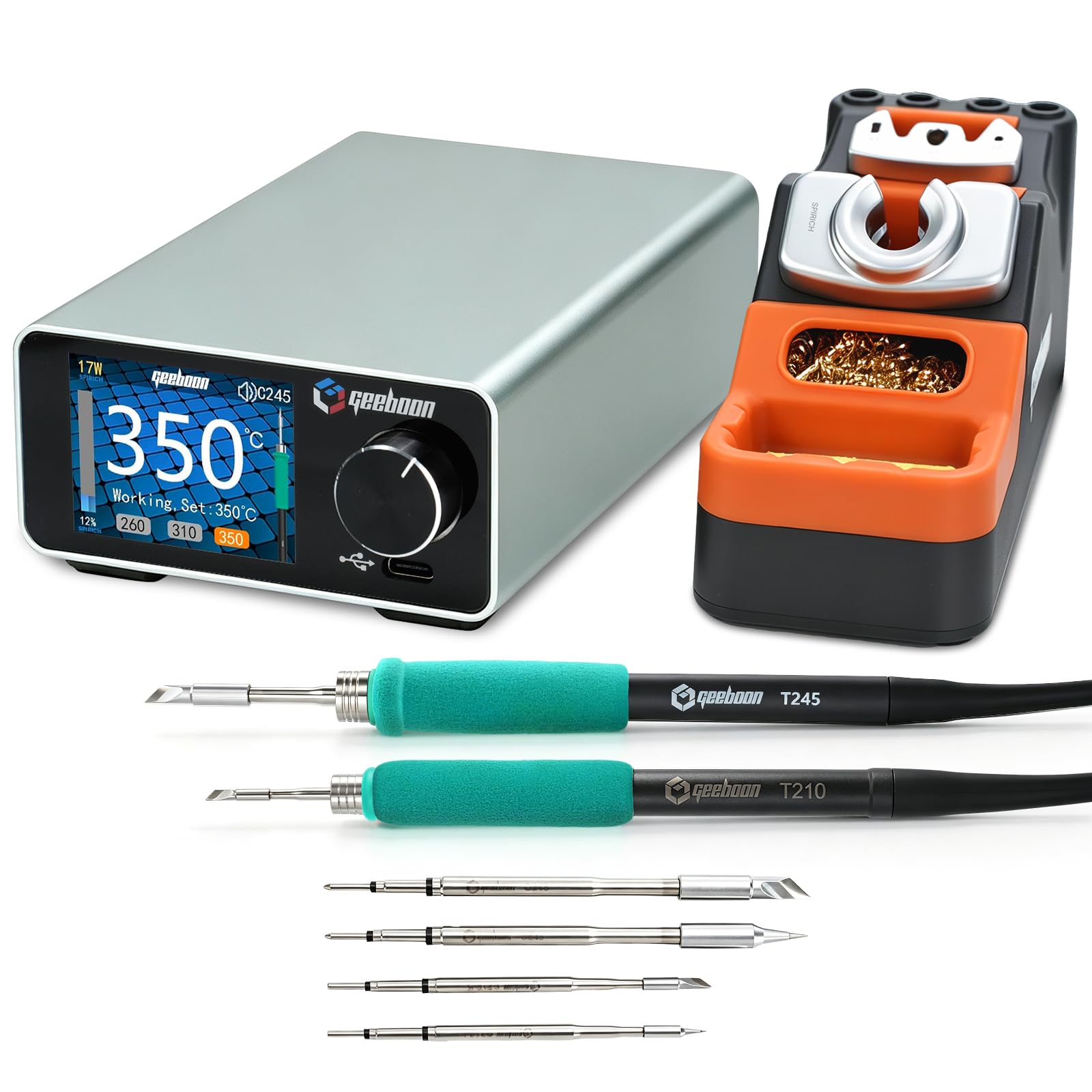 GEEBOON TC22 Soldering Station - 4 Tips Included -1