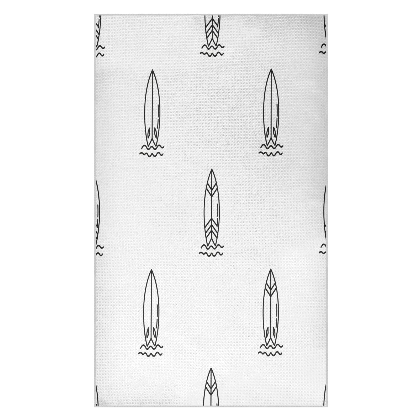 BURSTDDY Surfboard Kitchen Towels,Absorbent Dish Towels 1 Pack