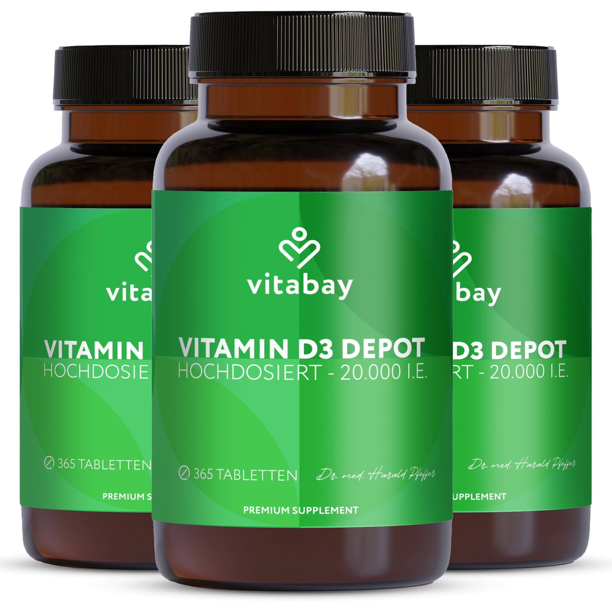 Vitabay Vitamin D3 Depot 20.000 I.E. – 1095 vegane Tabletten | hochdosiert & vegan – ohne Zusatzstoffe – laborgeprüft – Vorrat für sehr lange Zeit