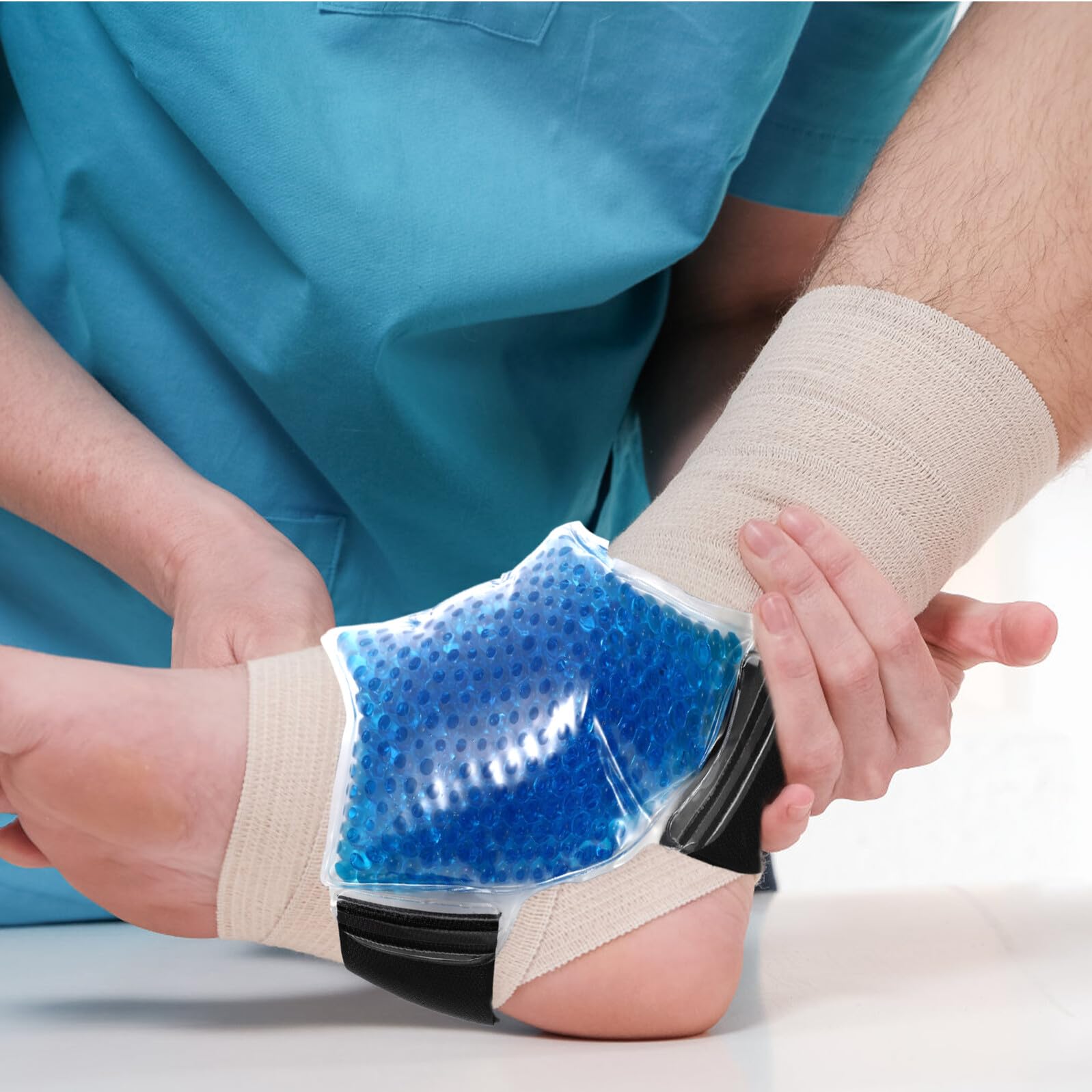 Sacca Ghiaccio per Caviglia Gel in Pvc Riutilizzabile, Borsa Caldo-freddo per Piedi e Corpo, Allevia e Rigidità, per Sport e Riabilitazione