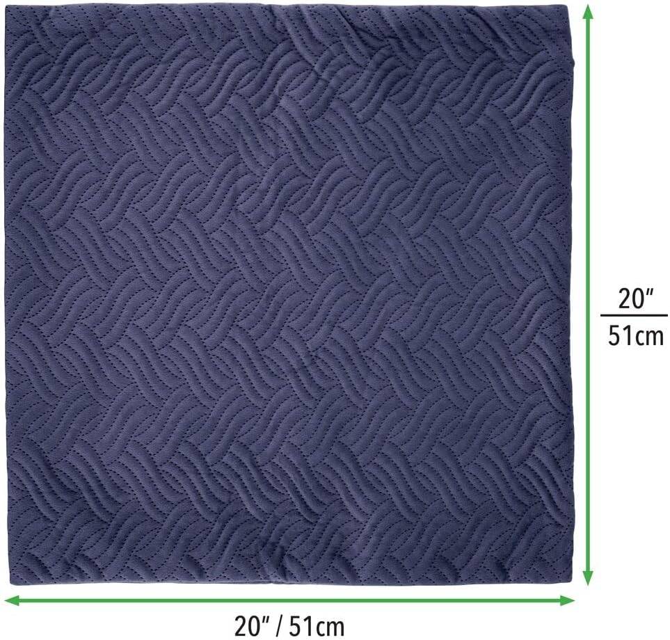 mDesign Solid Color Decorative Quilted Velvet Throw Pillow Cover, Protects Pillows, Use on Beds, Sofas, Couches; 20 x 20 Inches; No Pillow Insert; 2 Pack - Navy
