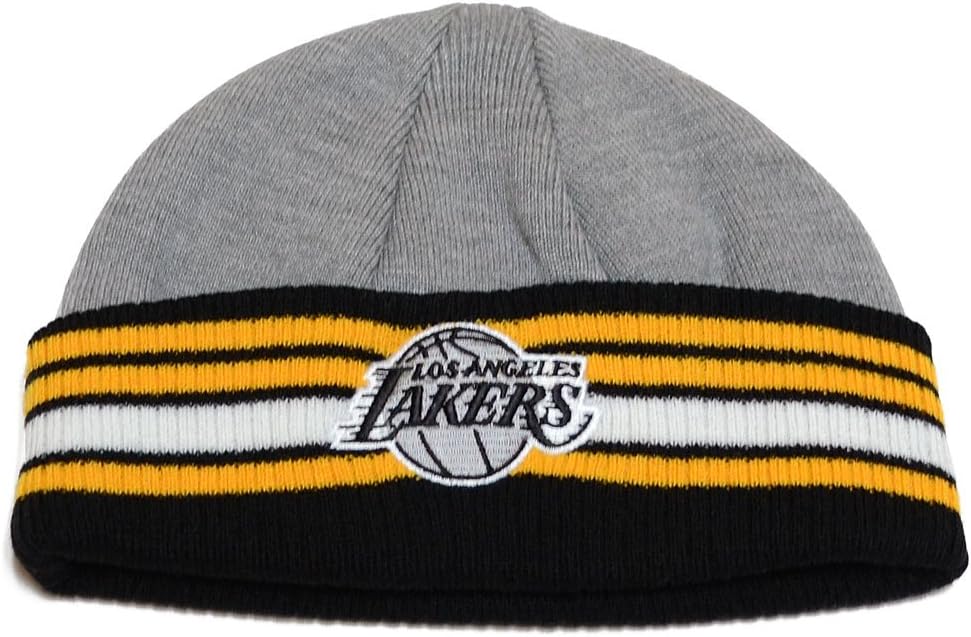 Mitchell & Ness Thin Cuff Heather Stripe Skull Cap - NBA Low Profile Cuffed Beanie Knit Hat