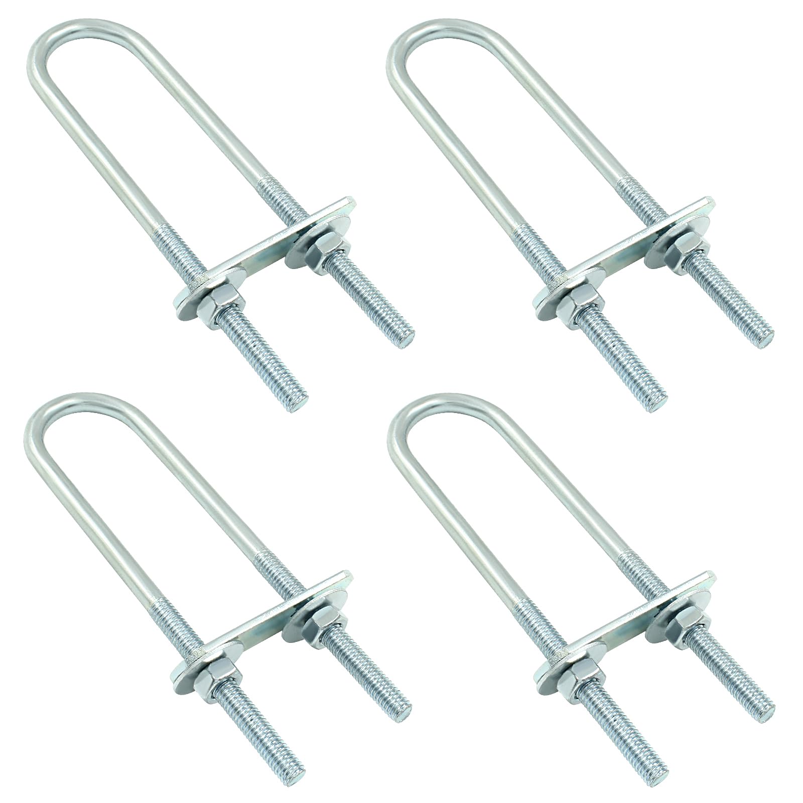 M6 U-Bolts - 4 Sets, Heavy-Duty Fasteners -8