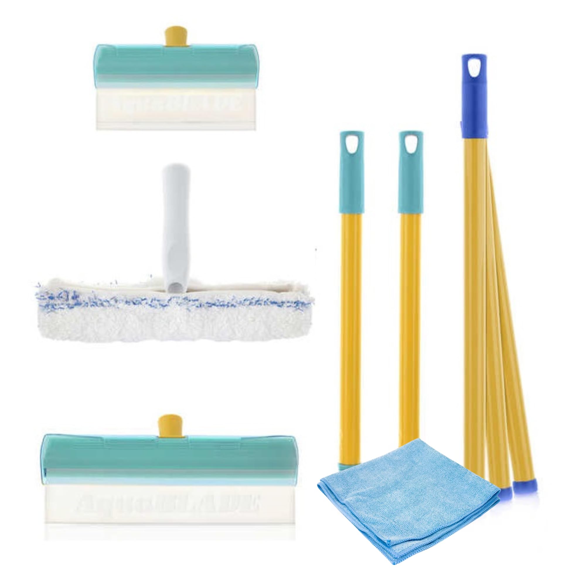 Aquablade® A THE ORIGINAL | Limpiacristales de silicona con depósito | Kit de limpieza de ventanas | Limpiacristales calidad profesional | HS CODE 9603909900 | REX N. ITREXIT04942720287