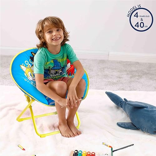 Miniatura 6 de Sega Sonic The Hedgehog - Silla plegable para niños de 23 pulgadas, portátil, asiento acolchado con marco de metal para niños a partir de 3 años,