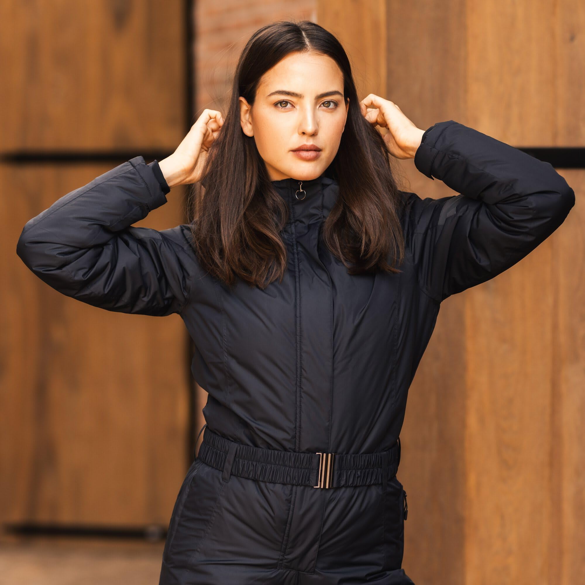 HORZE Damen Overall Annica, wasserabweisend, Winddicht, Silikon Vollbesatz, Schwarz, 40