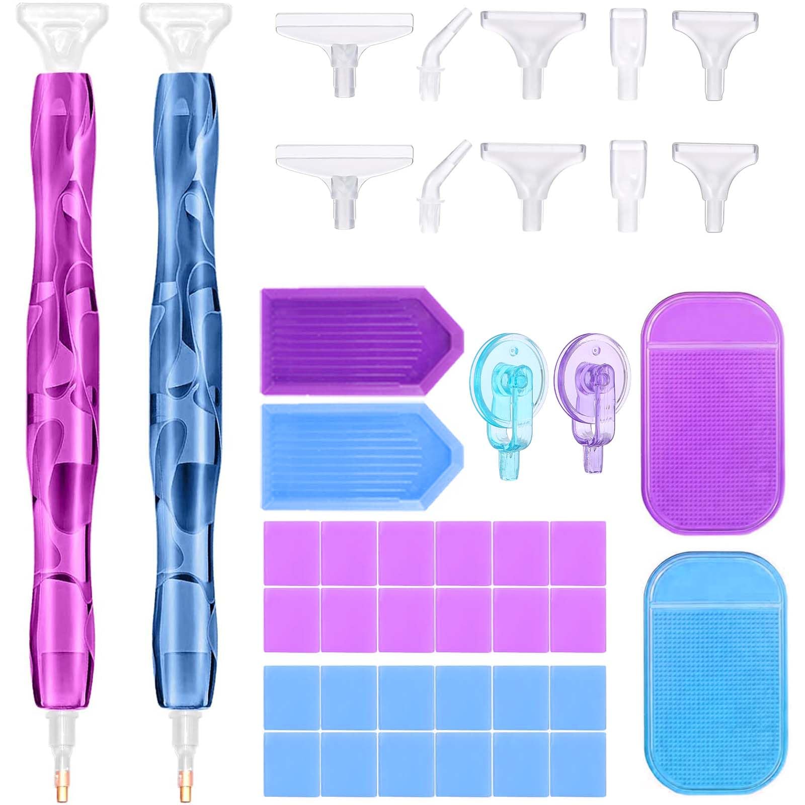 Set 32 Pezzi Accessori Per Diamond Painting | Penne, Vassoi, Argilla E Tappetini | Completo Per 5D