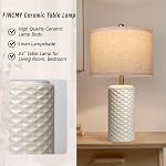 23" Bedside Lamps Set of 2, Dimmable Ceramic Table Lamps for Night Stands Modern Farmhouse Bedroom Lamps with Timer, Nightstand Table Lamps for Living Room End Table, Beige, LED Bulb Included