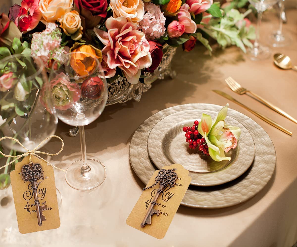Lot De 100 Clés Souvenir En Forme De Fleur Rose Gold - Pour Mariage, Faveurs Invités - Neuf