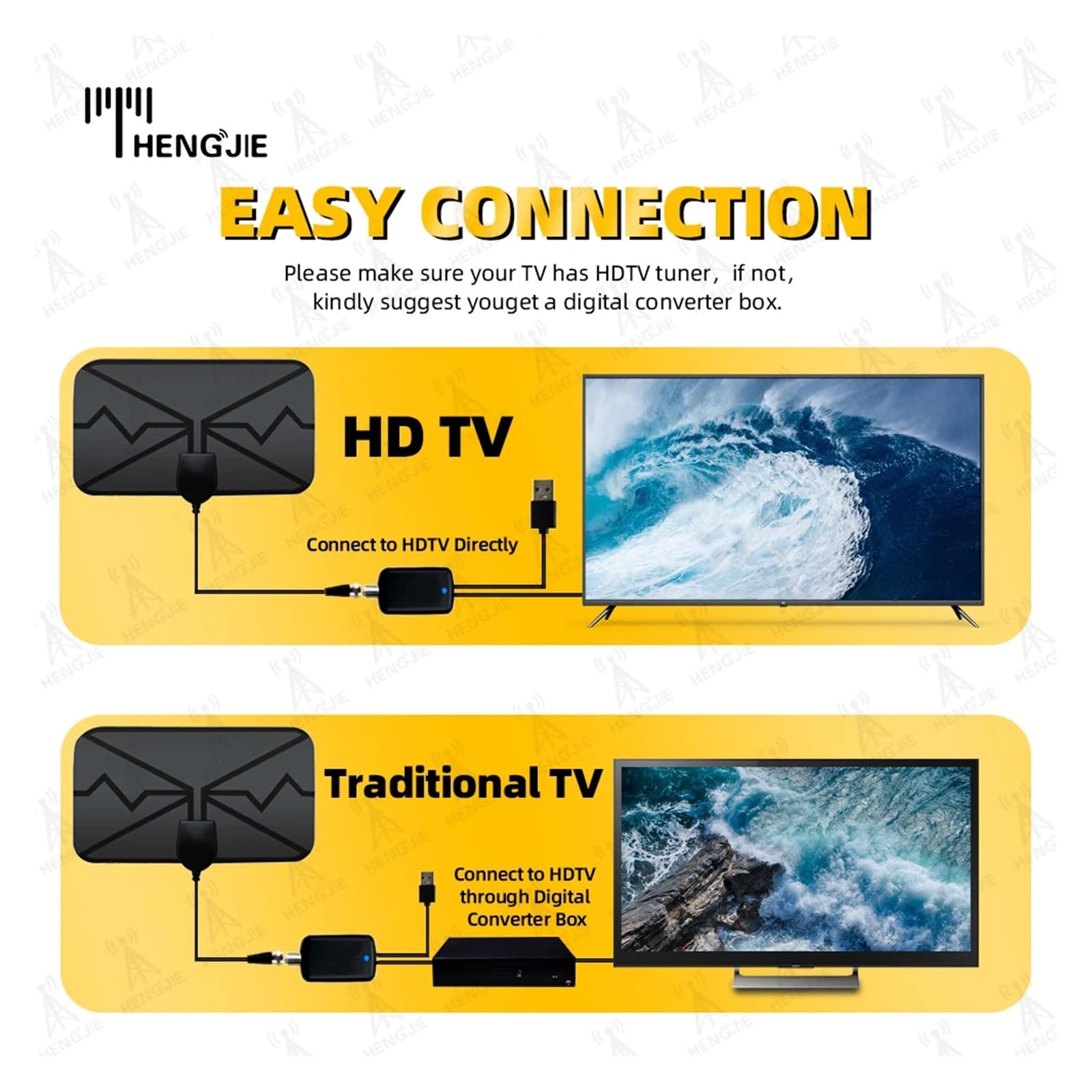 Amplificatore Di Segnale For Antenna TV, Guadagno Elevato 30 DBi HD Con, Interna Ed Esterna A Risposta Rapida Facile Ampia Compatibilità