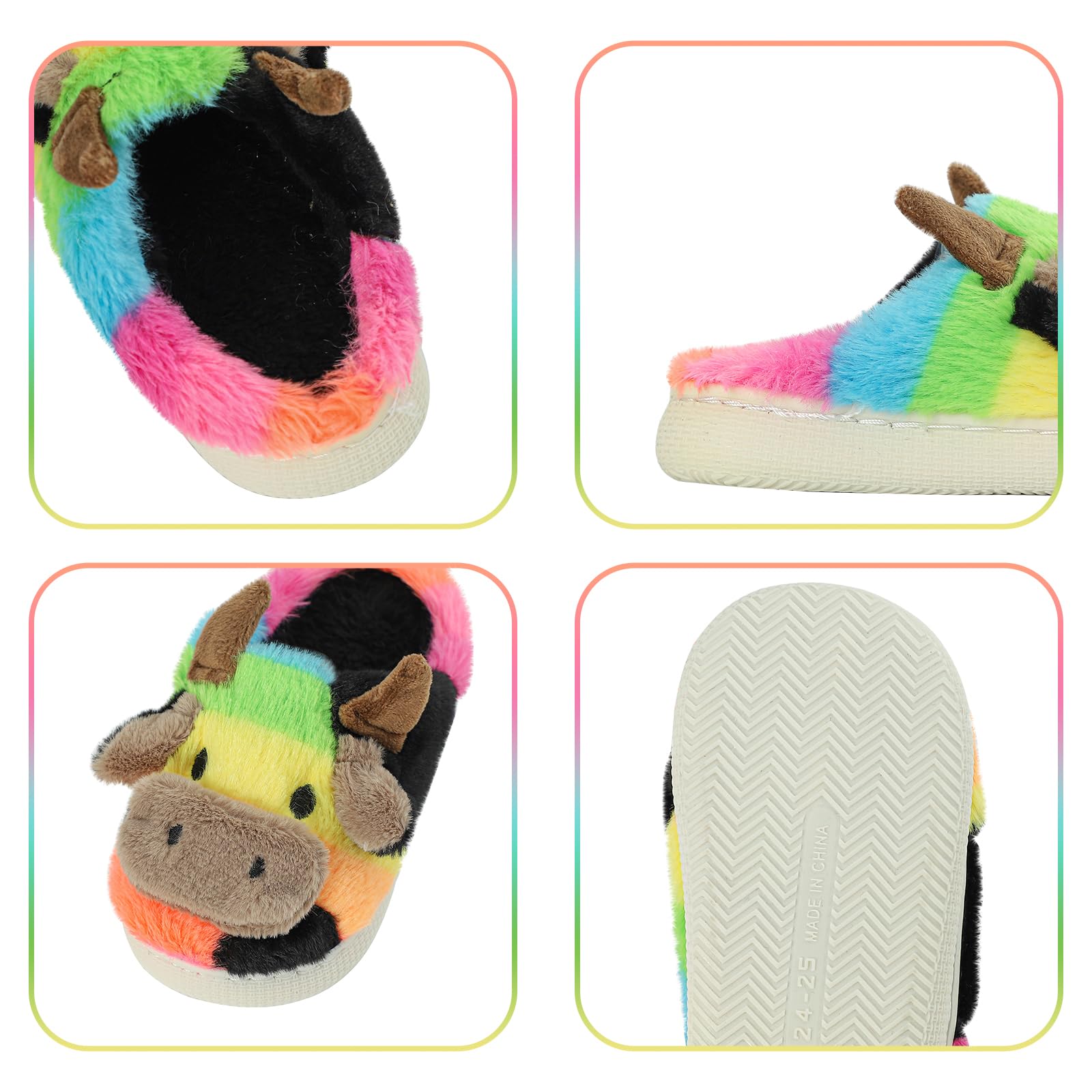 MASOCIO Pantuflas Niños Niñas Zapatillas de Estar por Casa Animales cogedor Calentar Antideslizante Talla 26-37 EU