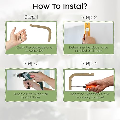 Miniatura 5 de EvenWood Juego de 2 ganchos para plantas para montar en la pared, gancho de madera para plantas de interior y exterior, soporte para macetas,