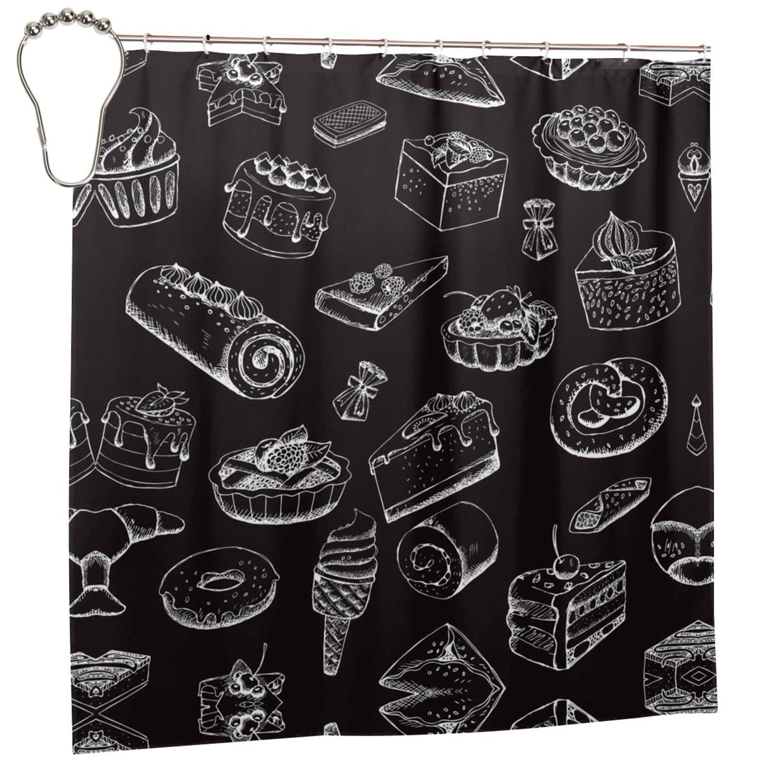 Rideau de douche imperméable 183x183 rideau salle de bain tendance noir