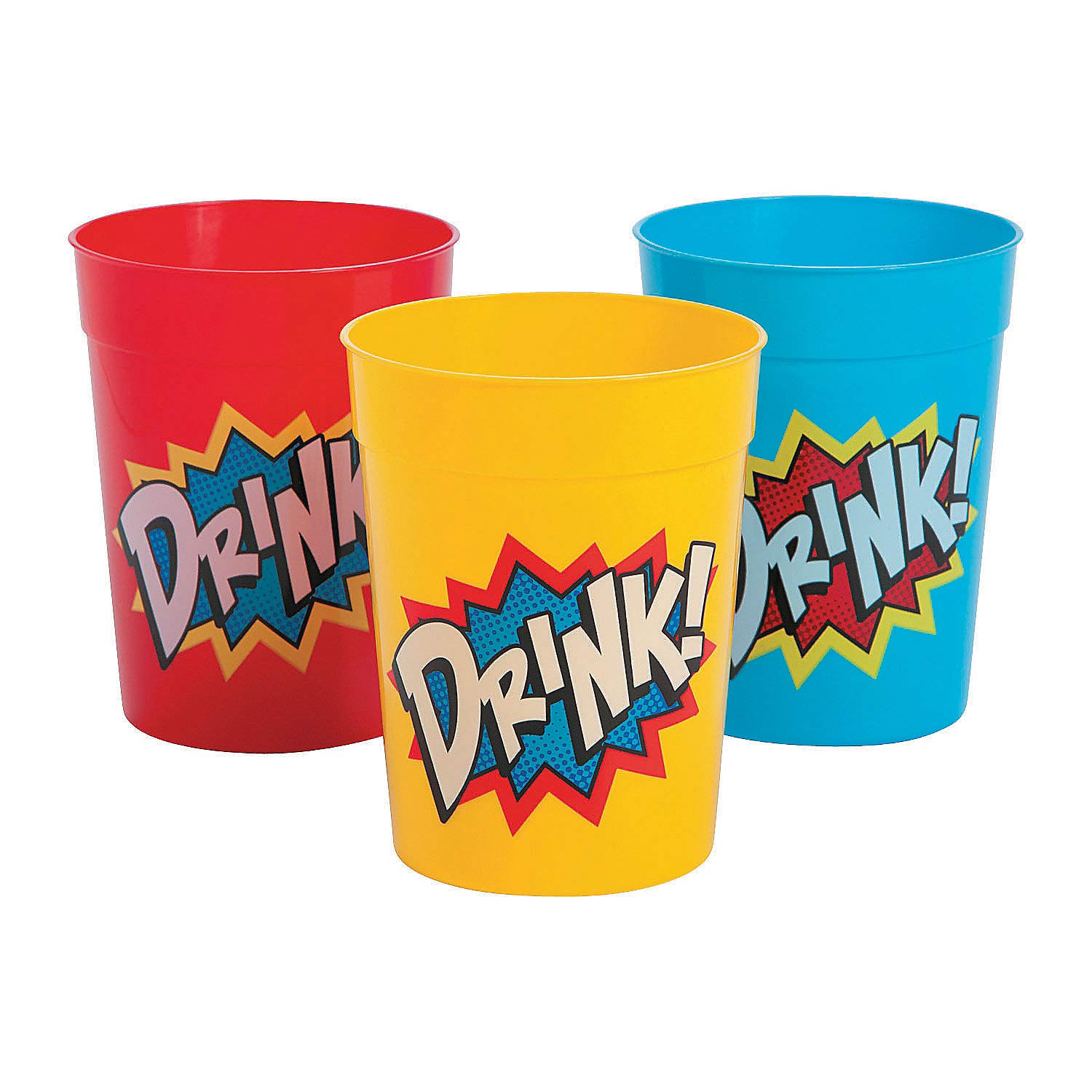 Fun Express - Superhero Plastic Tumblers (dz) - Party Supplies - Drinkware - Re - Usable Cups - 12 Pieces