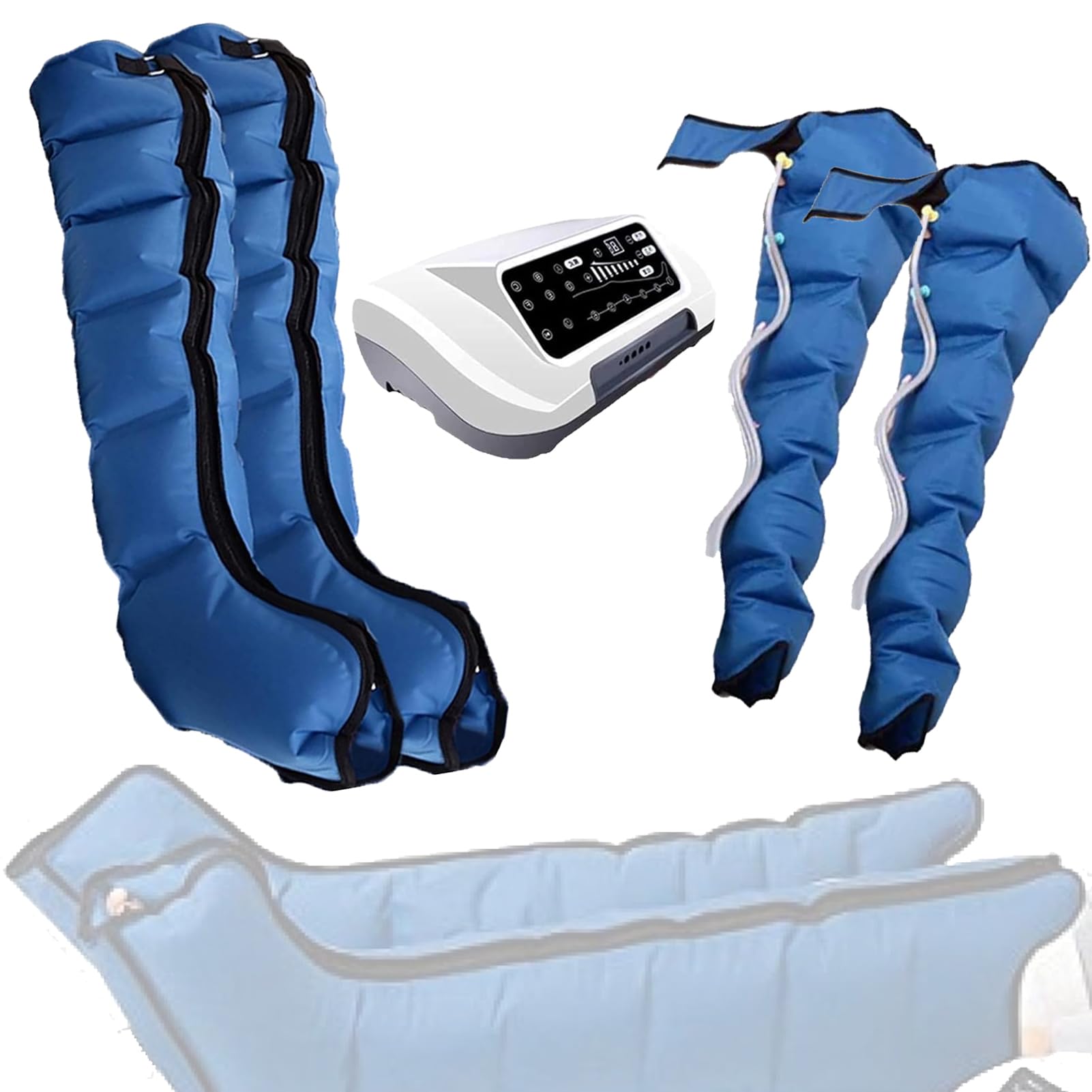 Generico Massaggiatore Elettrico A Compressione d'Aria per Le Gambe - 6 Camere d'Aria Pressoterapia Linfodrenaggio, Allevia I Dolori alle Gambe con Migliora La Circolazione,con Telecomando