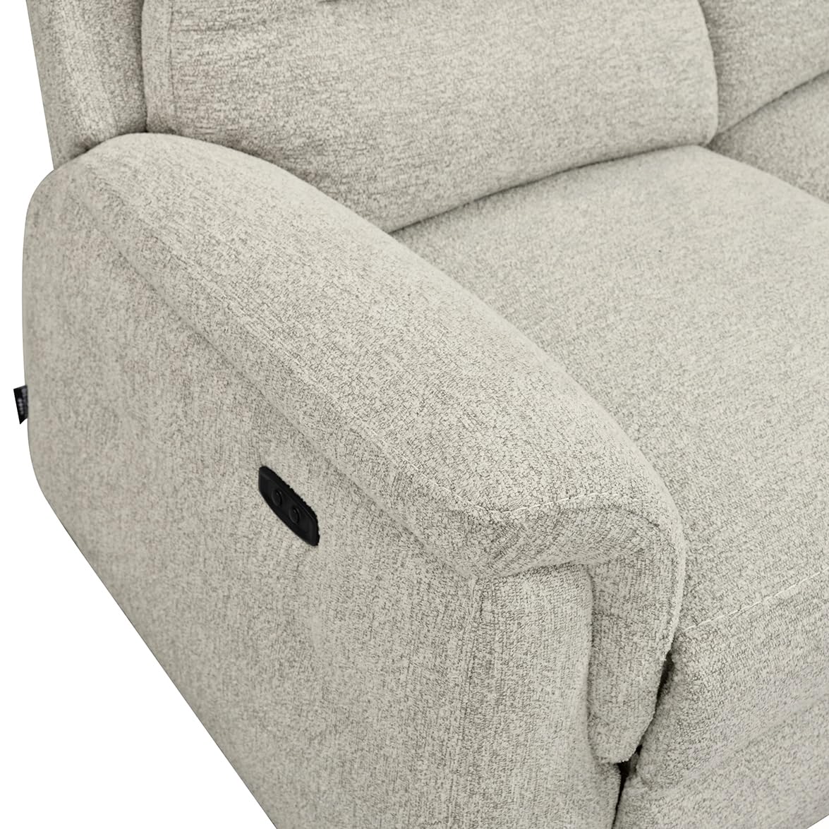 Meubletmoi Divano Relax 3 posti L. 196 cm Doppia Seduta Elettrica Motorizzata in Tessuto Morbido Beige - Atmosfera Moderna e Relax - Leonie