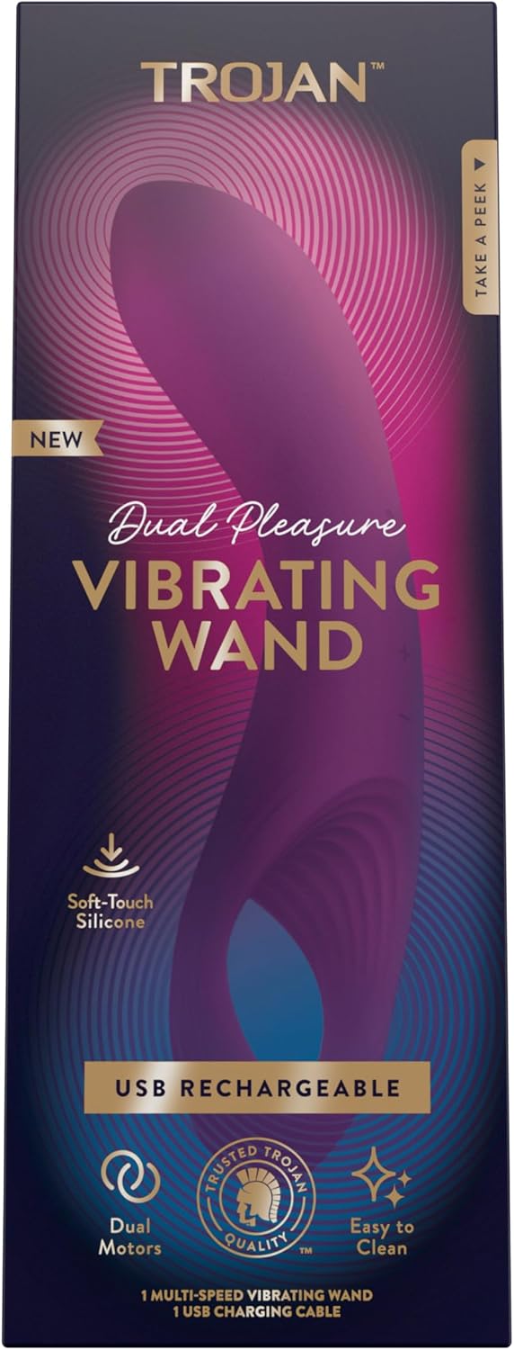 Trojan Dual Pleasure Vibrating Wand, Couples Vibrators