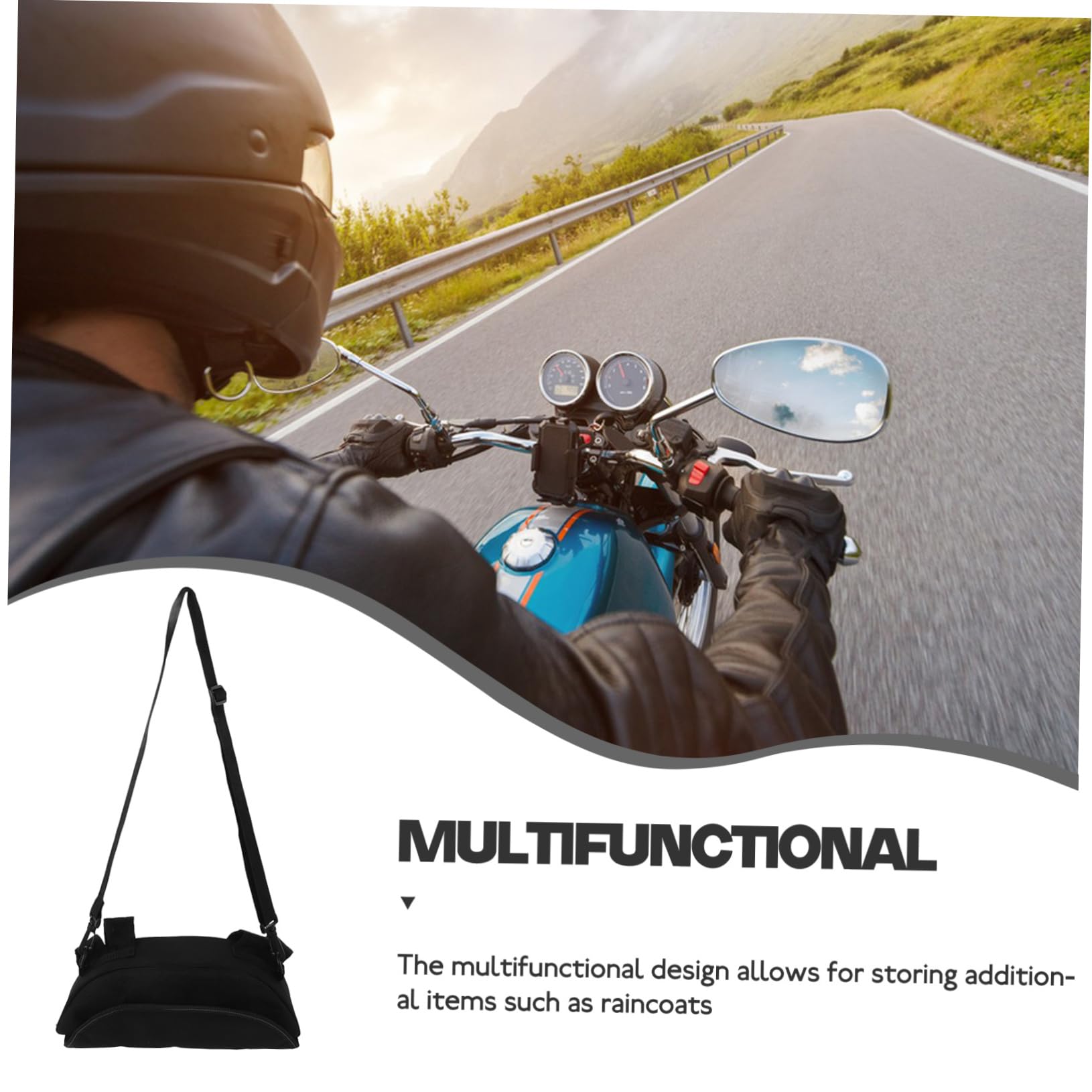 Bolsa Delantera de Motocicleta Multifuncional para Teléfono y Billetera Tejido Estable para Manillar