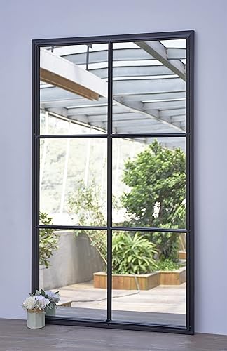 Miniatura 3 de Espejo de pared rectangular alto con marco de metal para sala de estar, tocador de baño o dormitorio, decoración de espejo colgante largo, se cuelga