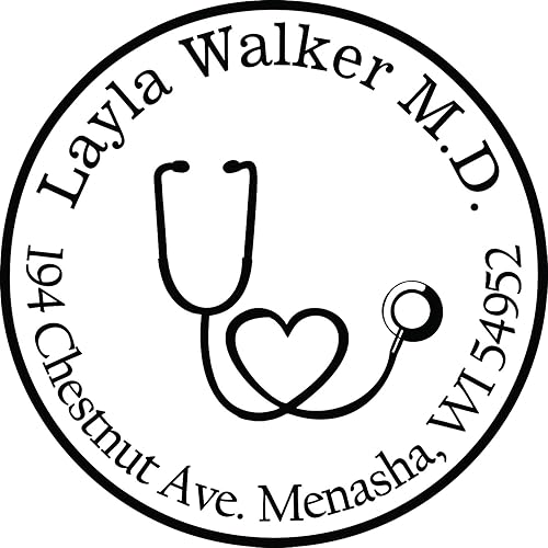 Sello de dirección de retorno personalizado para estetoscopio médico, sello de goma autoentintado para profesionales médicos, médicos y enfermeras,