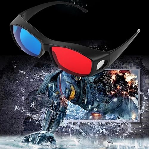 Miniatura 5 de Solarson - 2 pares de anteojos 3D para películas en la televisión lentes 3D rojo azul con funda y paño limpio para todas las películas 3D diseño
