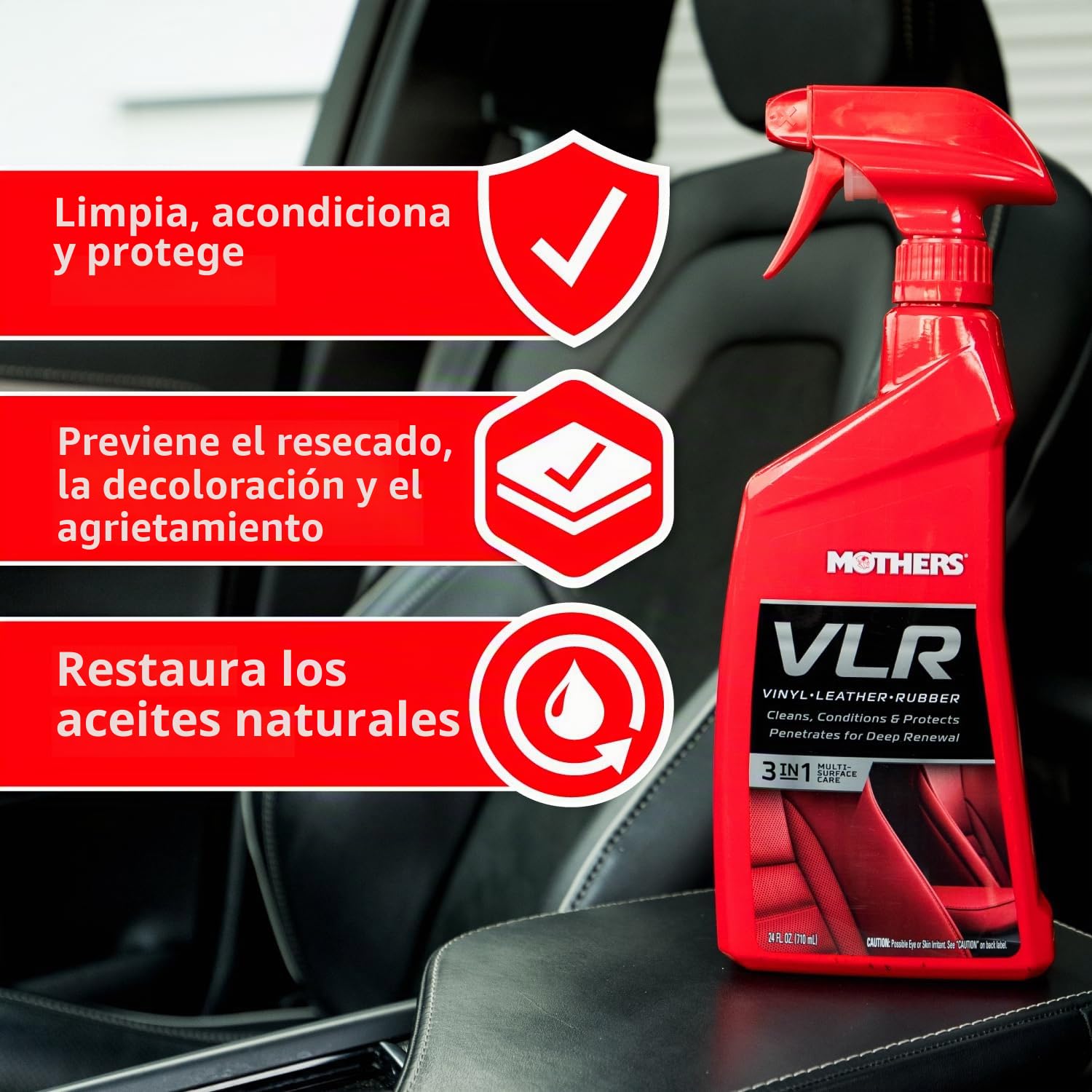Mothers 06524 VLR VINYLLEATHERRUBBER Care - 24 OZ. by Mothers
