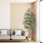 FEELEAD 7ft Arbres oliviers artificiels à l'intérieur - Grand olivier faux 7 pieds (84") avec Pot, Faux Plantes Branches d'olive naturelle et Feuilles réalistes Arbre de soie d'olivier pour la maison