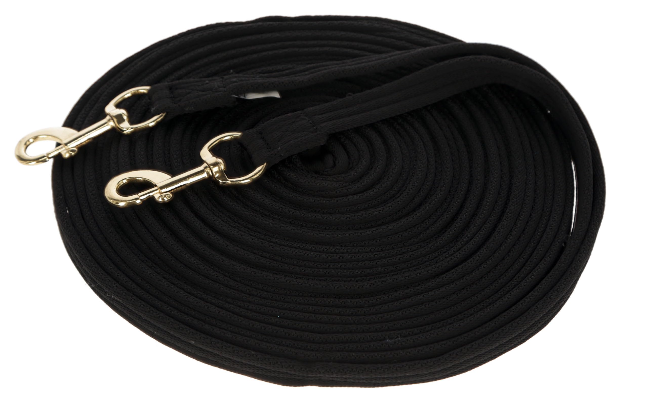 Covalliero Doble estocada Soft, Cuerda para Cuerdas, mosquetón Giratorio, Tejido Mixto, Negro, 17 m, Color Caballo, con asa Grande para Mano
