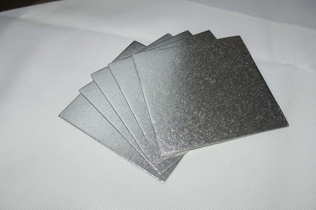 Culpitt Cut-Edge Boards 7inch Square -Pack of 5- Cake Decorating Wedding Support Card 1.8mm