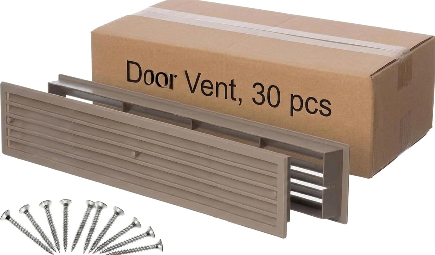 2pcs, Black Door Vent Cover 17.7x3.6 inch with Screws - Plastic Ventilation Grill - Door Vents for Interior Doors Two Sided - Door Louver Vent - Door Return Air Vent with Screws, by Steinberg14