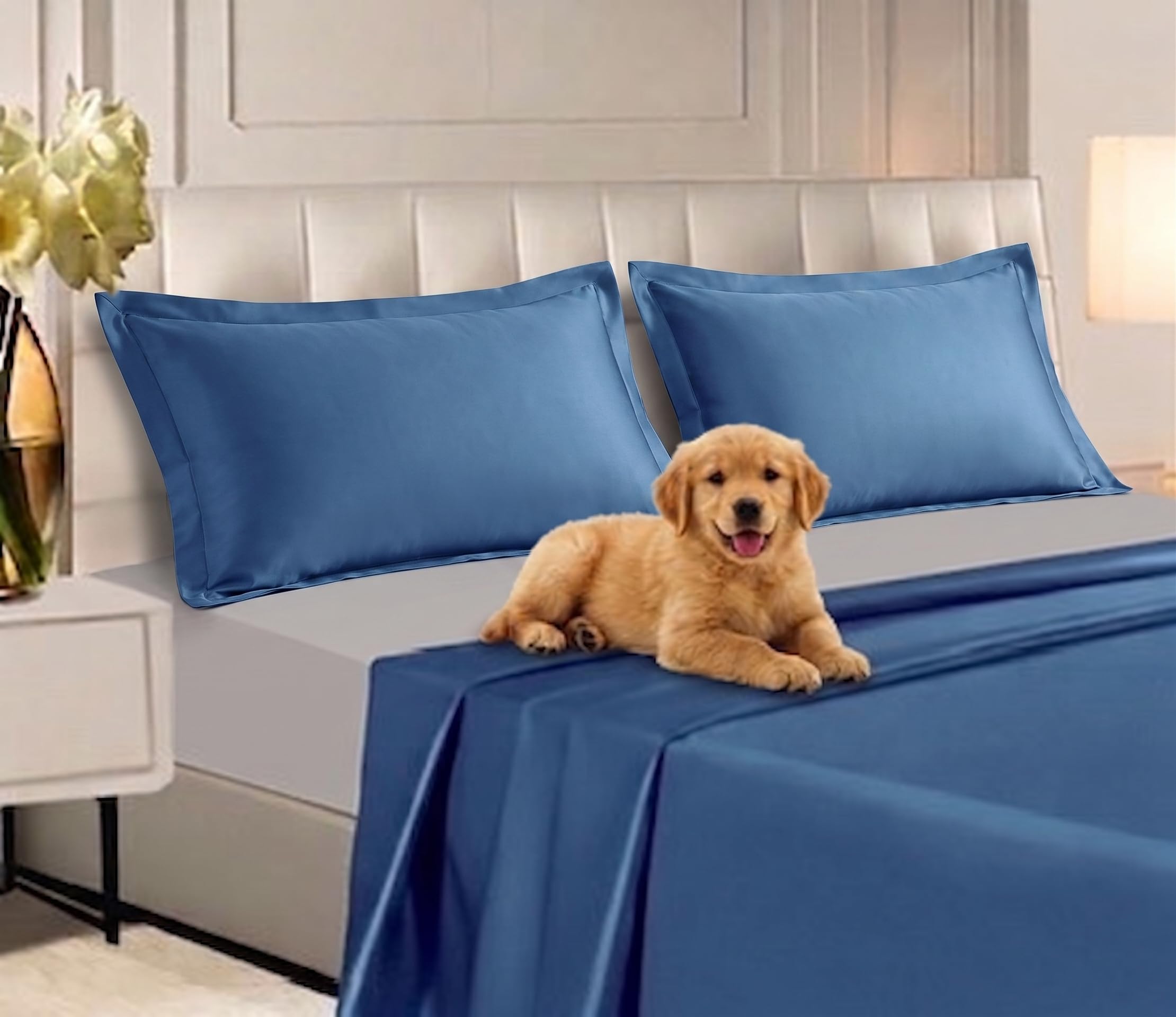 Zruva Luxury Cooling Bamboo Pillowcases, Anti-Frizz, Ultra-Soft, Reduces Night Sweats