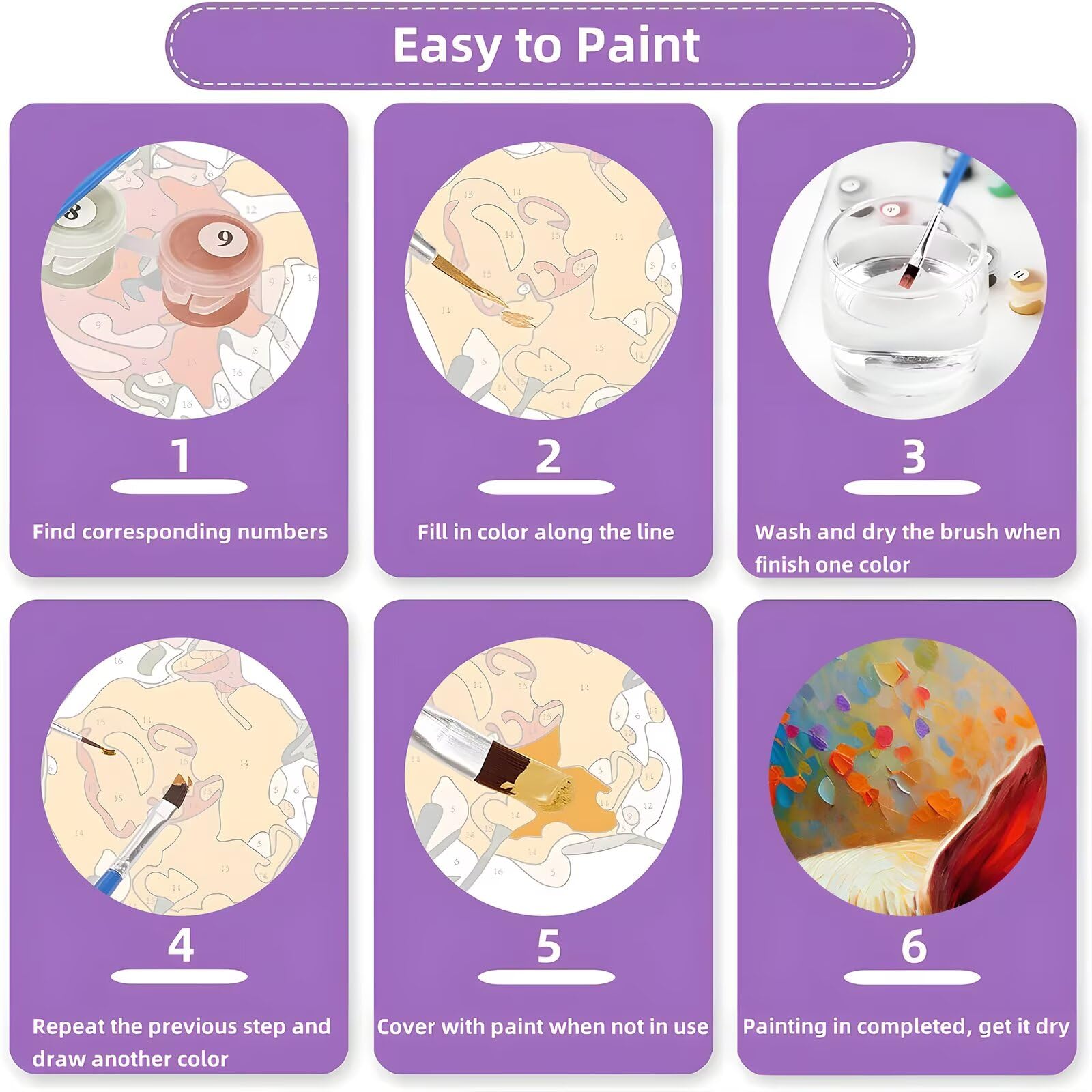 Malowanie według numerów dla dorosłych kwiat, rękodzieło dla dorosłych świnia Paint by Numbers Kits, Zestaw do malowania według numerów z pędzlami i farbami akrylowymi, dekoracja domu, 90x120cm, (bez