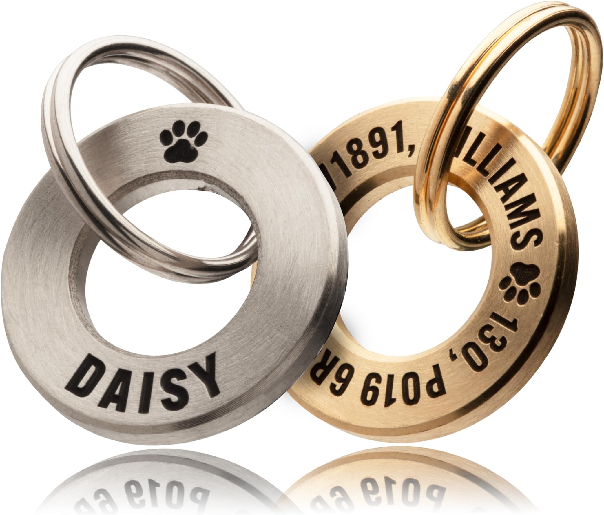 Solid Brass or Stainless Steel, Professionally Engraved & Polished Dog/Pet ID Tag